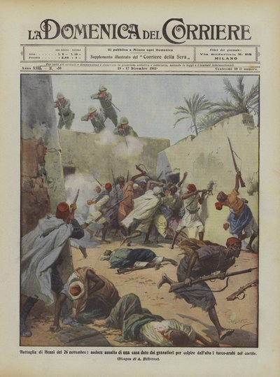 Batalla de Henni del 26 de noviembre, audaz asalto a una casa por los granaderos para atacar de Achille Beltrame