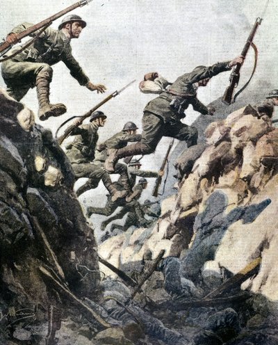 Batalla de Ortigara (junio de 1917). Placa de A. Beltrame de Achille Beltrame