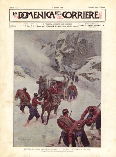 Tormenta de nieve en Montenegro, trescientos soldados bloqueados de Achille Beltrame