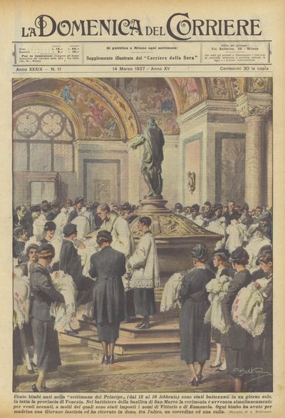 Cien niños nacidos en la semana del Príncipe (del 12 al 19 de febrero) fueron bautizados de Achille Beltrame