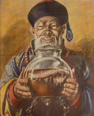 Hongo chino, por Achille Beltrame, ilustración, Ilustrador Walter Molino, de La Domenica del Corriere de Achille Beltrame