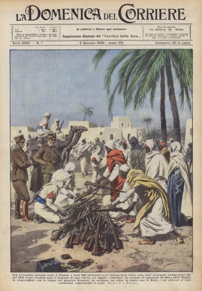 Con el avance italiano hacia Fezzan, a unos 600 kilómetros en el interior de Libia de Achille Beltrame
