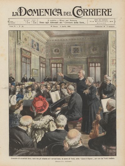 Concierto de ex-artistas líricos, todos entre ochenta y noventa años, en honor a Verdi de Achille Beltrame