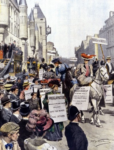 Manifestaciones en Londres en septiembre de 1908 de Achille Beltrame