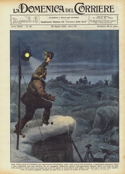 Después de cinco meses de soledad, para observaciones científicas, en la noche polar de la Antártida... de Achille Beltrame
