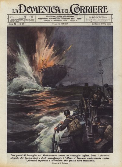 Dos días de batalla en el Mediterráneo, contra un convoy inglés de Achille Beltrame