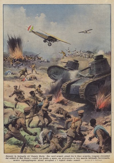 Durante la batalla del Ganale Doria de Achille Beltrame