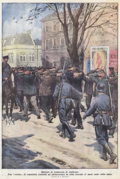 Durante el motín de Hamburgo de Achille Beltrame