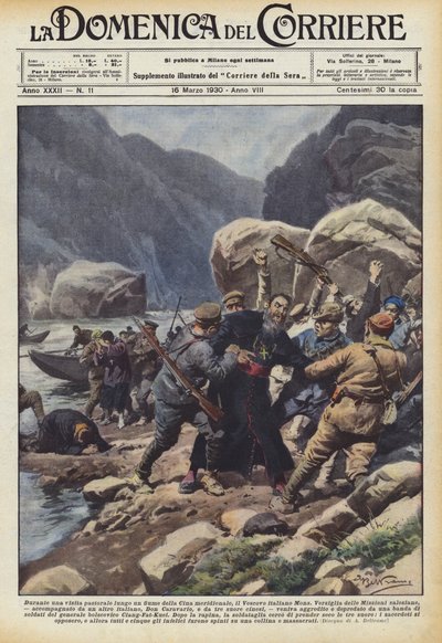 Durante una visita pastoral a lo largo de un río en el sur de China, el obispo italiano Mons de Achille Beltrame
