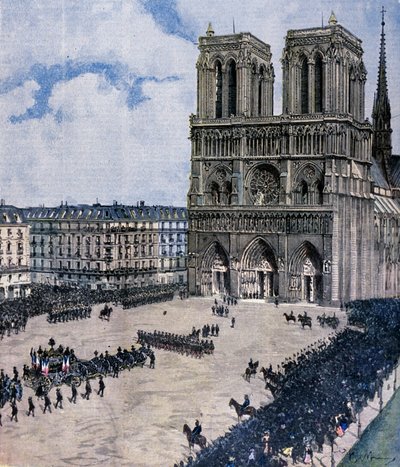 Funeral de Félix Faure en la Catedral de Notre Dame en París en 1899 (Ilustración de Achille Beltrame) de Achille Beltrame