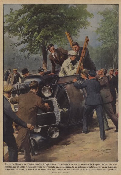 Grave accidente a la Reina Madre de Inglaterra de Achille Beltrame