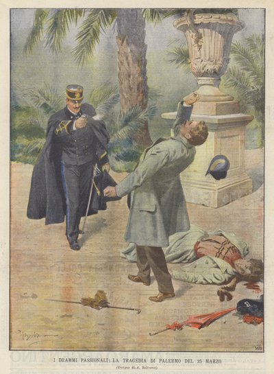 Los dramas pasionales, la tragedia de Palermo del 25 de marzo de Achille Beltrame