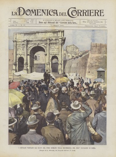 Los soberanos visitan las excavaciones del Foro Romano en el 2653º aniversario de Roma de Achille Beltrame