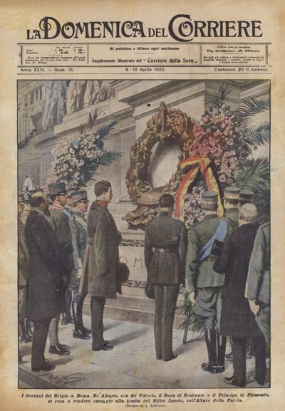 Los Soberanos de Bélgica en Roma de Achille Beltrame