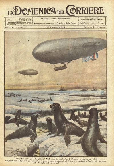 Los dirigibles en el reino de los hielos de Achille Beltrame
