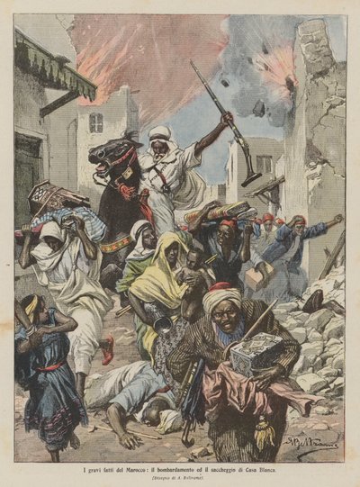 Los graves hechos de Marruecos, el bombardeo y saqueo de Casablanca de Achille Beltrame