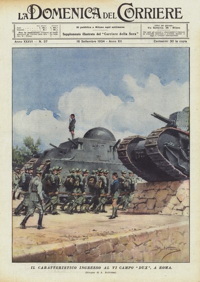 La característica entrada al VI Campo Dux, en Roma de Achille Beltrame