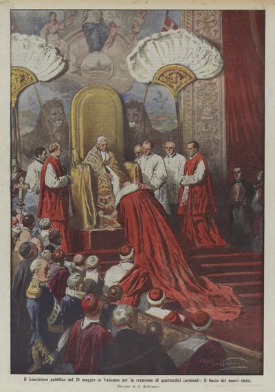 El consistorio público del 28 de mayo en el Vaticano para la creación de catorce cardenales de Achille Beltrame