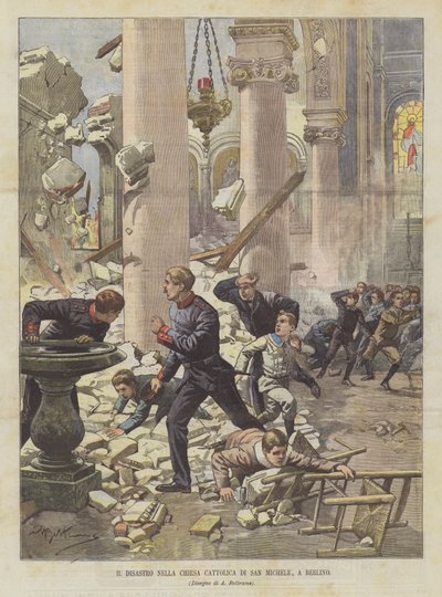 El desastre en la iglesia católica de San Miguel, en Berlín de Achille Beltrame