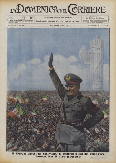 El Duce que salvó al mundo de la guerra vuelve entre su pueblo de Achille Beltrame