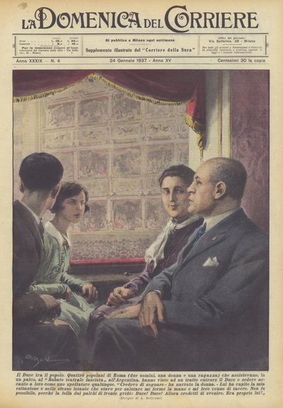 El Duce entre el pueblo de Achille Beltrame
