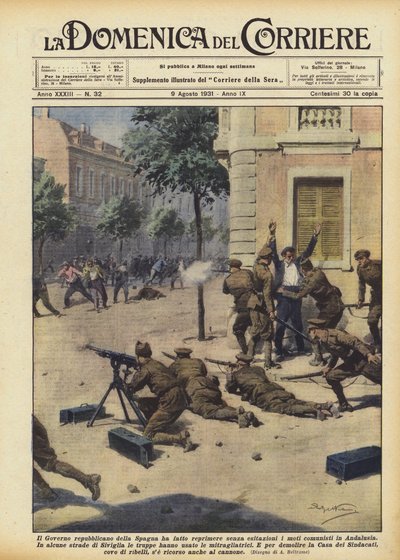 El Gobierno republicano de España reprimió sin vacilaciones los disturbios comunistas en Andalucía de Achille Beltrame