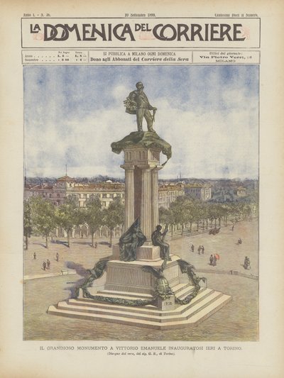 El grandioso monumento a Vittorio Emanuele inaugurado ayer en Turín de Achille Beltrame