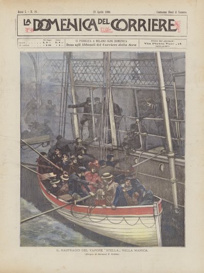 El naufragio del vapor Stella en el Canal de la Mancha de Achille Beltrame