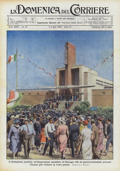 El pabellón italiano en la Exposición Mundial de Chicago de Achille Beltrame