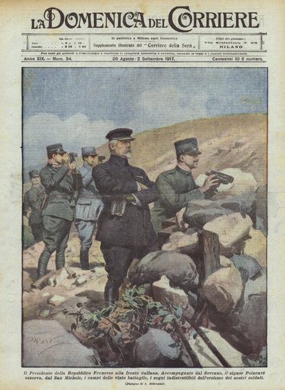 El Presidente de la República Francesa en el frente italiano de Achille Beltrame