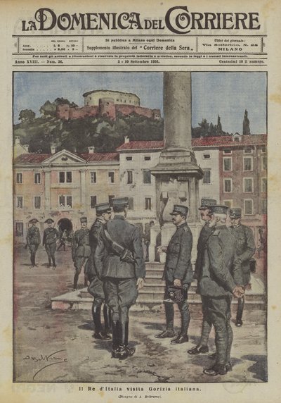 El Rey de Italia visita Gorizia italiana de Achille Beltrame