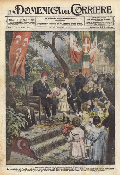 El Sultán de Egipto entre las huérfanas italianas de Alejandría de Achille Beltrame