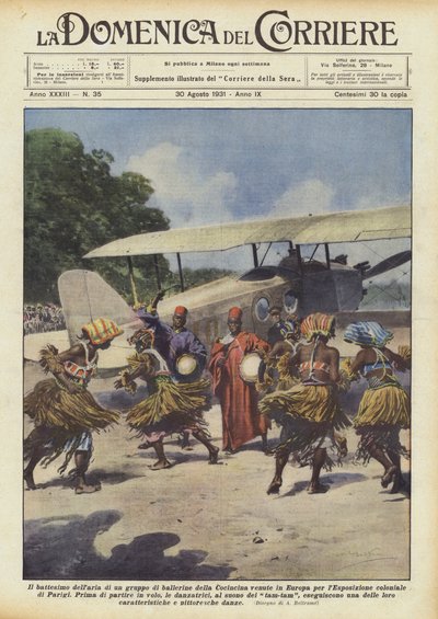 El bautismo del aire de un grupo de bailarinas de Cochinchina que vinieron a Europa de Achille Beltrame