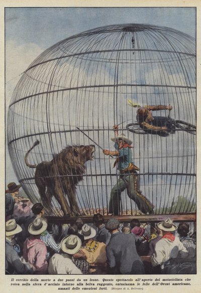 El círculo de la muerte a dos pasos de un león de Achille Beltrame