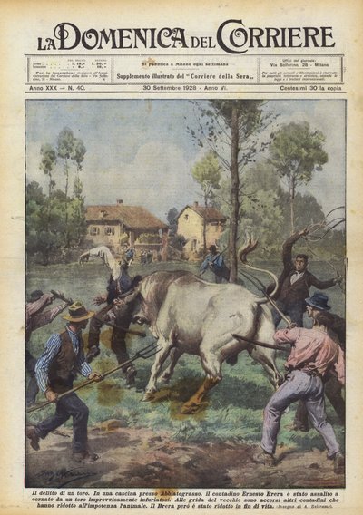 El crimen de un toro de Achille Beltrame