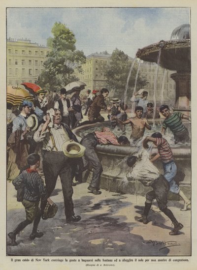 El gran calor de Nueva York obliga a la gente a bañarse en las fuentes y a escapar del sol de Achille Beltrame