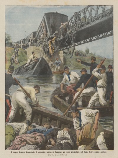 El grave desastre ferroviario del domingo pasado en Francia, un tren que cayó al río Loira cerca de Angers de Achille Beltrame