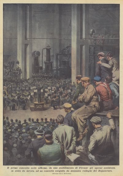 El primer concierto en los talleres de Achille Beltrame