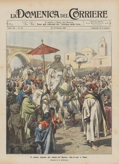 La solemne entrada del sultán de Marruecos Abd-el-Aziz en Rabat de Achille Beltrame