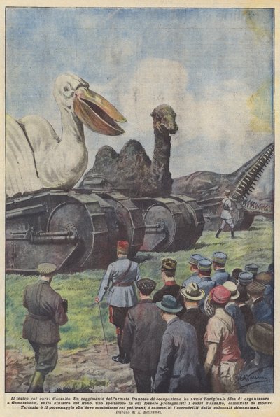 El teatro con carros de asalto de Achille Beltrame