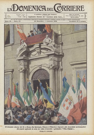 El triunfal regreso del Rey a Roma de Achille Beltrame