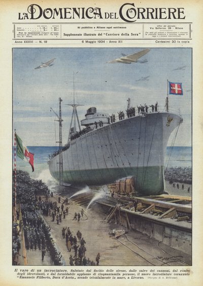 El lanzamiento de un crucero de Achille Beltrame