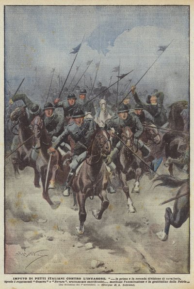 Ímpetu de pechos italianos contra el invasor de Achille Beltrame
