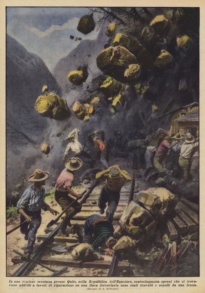 En una región montañosa cerca de Quito, en la República del Ecuador, ciento cincuenta obreros que de Achille Beltrame