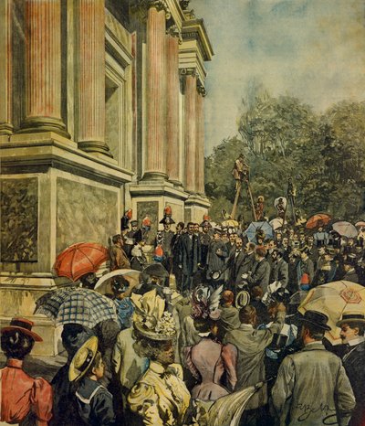 Inauguración de la primera Exposición Internacional de Arte en Venecia, por Achille Beltrame, de La Domenica del Corriere, 30 de abril de 1899 de Achille Beltrame