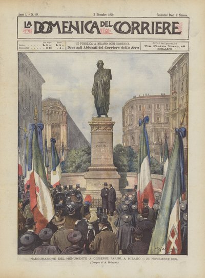 Inauguración del monumento a Giuseppe Parini, en Milán, 26 de noviembre de 1899 de Achille Beltrame