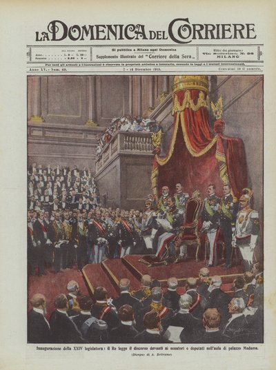 Inauguración de la XXIV legislatura, el Rey lee el discurso frente a los senadores y diputados de Achille Beltrame