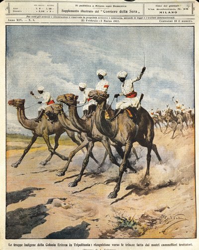 Tropas indígenas de la Colonia Eritrea en Tripolitania de Achille Beltrame