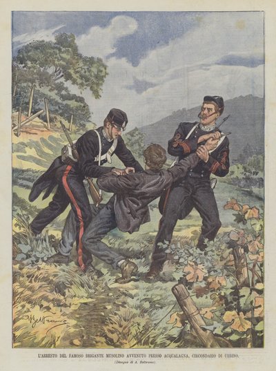 El Arresto del Famoso Bandido Musolino Ocurrido Cerca de Acqualagna, Distrito de Urbino de Achille Beltrame