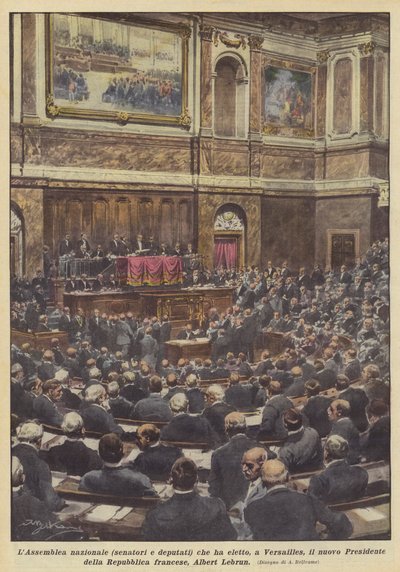 La Asamblea Nacional (senadores y diputados) que eligió, en Versalles, al nuevo Presidente de... de Achille Beltrame